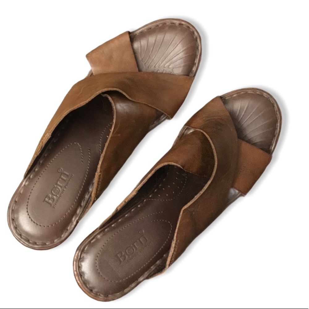Born Platform Wedge Sandals Leather Upper Size 9 - Picture 10 of 13